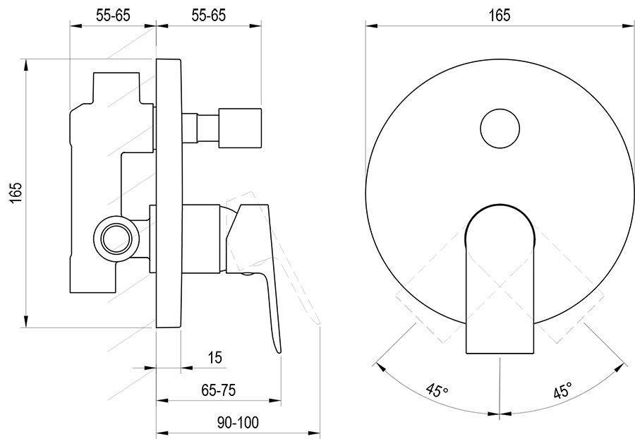 Смеситель скрытого монтажа Plan PN 061.00