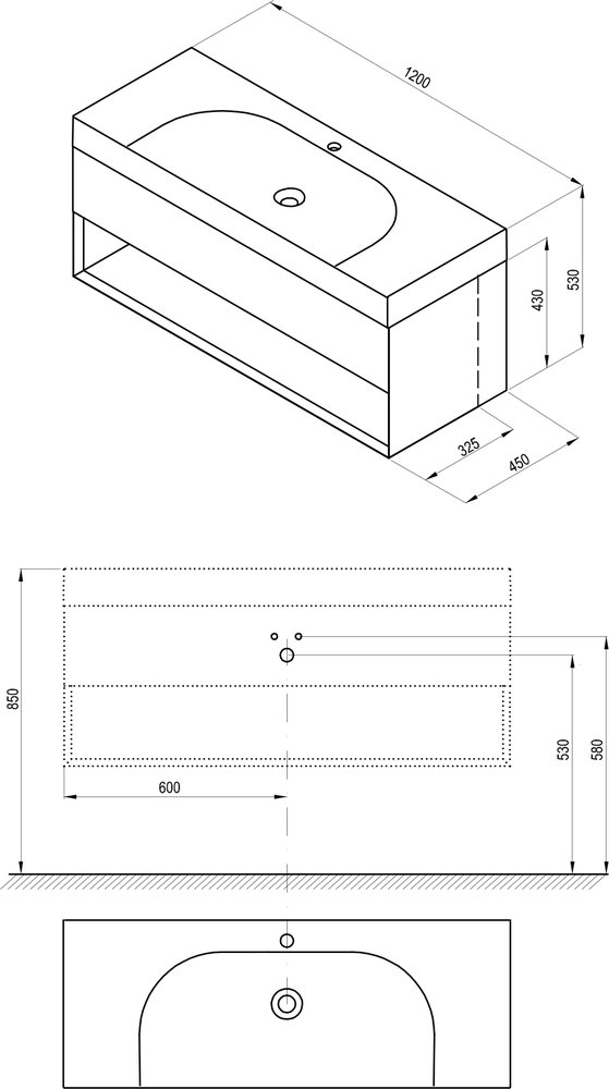 Тумба под умывальник SD Lite 120