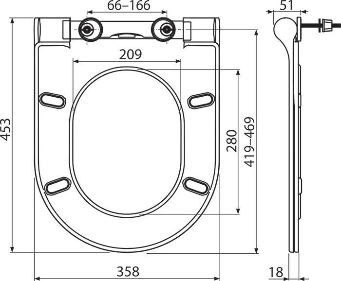 WC сиденье Uni Chrome Slim